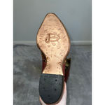 Justin Women's  Red & Brown Crackle Full Grain Heeled Boots Size 7 Photo 5