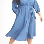 Torrid Midi Blue Horizon Crepe Shirt Dress Plus Size 0 0X 12 14 16 Photo 0