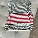 Max Mara  Silk Linen Blend Turtle Neck Striped Blouse Photo 5