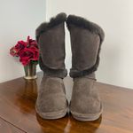 BEARPAW Sheilah Boots Brown Suede Faux Fur Trim Size 6 Women's Winter Photo 2