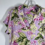 Tommy Bahama women’s floral V neck 100% linen top size small Photo 2