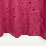 IRO Clay Linen Distressed Short Sleeve Boyfriend Tee in Magnolia Red Size Medium Photo 4