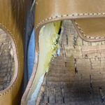 Michael Kors Tan Leather Double Buckle Cork Platform Sandals Slides Sz 7-flaw Photo 2