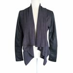 BLANK NYC  Faux Leather Suede Draped Asymmetrical Moto Jacket Black M Photo 3