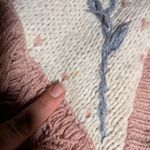 Vtg 1990s Golden Touch Blush Pink Floral Knit Fringe Trim Button Up Cardigan 18W Photo 2