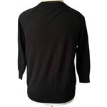 J.Crew Knit Top Wool Blend Women's XS Black Off White Geometric Pattern Office Photo 2