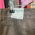 Free People Misha Faux Leather Jeans In Rusty/Brown NWT $128 Photo 8