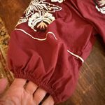 Anthropologie  Crimson Midi Dress with Cream Embroidery Photo 9