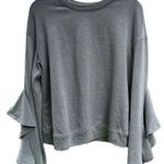 Who What Wear Women's Gray Bell Sleeve Sweatshirt Size M Photo 2
