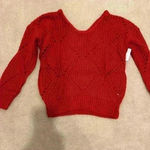 FRNCH NWT  Paris Chunky Cable Knit Sweater, Red, Size S/M Photo 1
