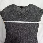 Almost Famous ‎ dark gray short sleeve sweater large (juniors) v neck criss cross Photo 6
