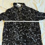 Suchada Burnout Velvet Silk Tunic Top M Sheer Button Down VTG Fairy Whimsical Black Size M Photo 6