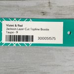 NWT Violet & Red Jackson Laser Cut Topline Booties in Taupe Tan Size 9 Photo 6