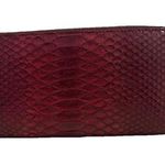 Di Tanto Red Snakeskin Leather Zip Around Wallet Photo 0