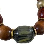 Chunky Bead Choker Necklace Wood Plastic Beads Statement Y2K Costume Jewelry u Gold Photo 2