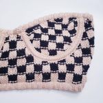 For Love & Lemons Cream And Black Knit Lana Bustier Top Photo 2