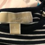 Michael Kors  Striped Zipper Long Sleeve Crewneck Tee Navy Blue White S M… Photo 12