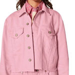 Boyish The Tommy Pink Denim Cropped Oversized Jacket Small Photo 0
