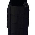 Vtg Y2K Xscape Joanna Chen Whimsigoth Strapless Dress Sz 12 Chiffon Goth Velvet Black Photo 0