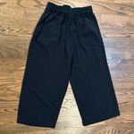 ZARA  Trafaluc Navy Blue Wide Leg High Waisted Tie Waist Pant Trousers Size Small Photo 4