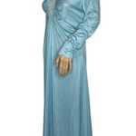 Vintage 60's OOAK unbranded laced V neck blue long sleeved maxi dress small Photo 7