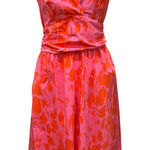 Boston Proper Boston‎ Proper Halter Dress Floral Pink Orange Sleeveless Midi Size 12 Photo 0