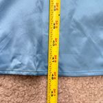 Venus  Teal Satin Slip Dress Size 8 Cowl‎ Neck Adjustable Straps Midi Slit Party Photo 9