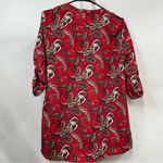 Calvin Klein NWT S Vibrant Paisley Top button down v-neck long sleeve roll tab Photo 12