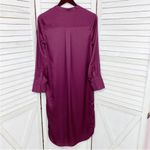 Banana Republic ‎ Satin Shirt Dress Long Sleeve Midi Burgundy XS Photo 9