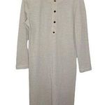 Vintage Butte Knit nude wool blend minimalist ribbed dress with button placket Size L Photo 0