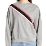 Ted Baker  Sweatshirt Women Small Gray Pink Heysin Stripe‎ Shimmer Top Athleisure Photo 1