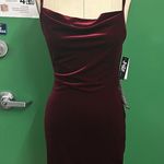 Jump Apparel Embellished Cowl Neck Velvet Dress in Wine Photo 0