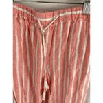 C&C California  Linen Stripe Flare Pants Pink White Size XS Photo 2