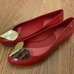Melissa  Red gold heart jelly Valentine space love slip on rubber flats size US 8 Photo 1