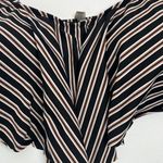 Torrid Plus 3X Bikini Top Multi Metallic Stripe Wireless Flounce Wireless Sexy Photo 3