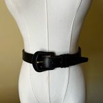 Vintage Black Leather Waist Belt Wide Buckle Casual Dress Classic‎ Boho 28 Photo 5