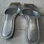 Good American Standout Slide Sandals size 7 Never Worn Silver Square Toe Photo 5