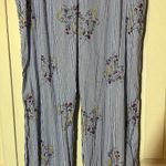 Victoria's Secret Blue and White Striped Pajama Pants With Floral Print Large Photo 2