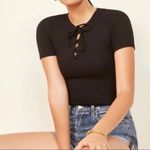 Hill House  Black Aiko Nap Top
Smocked Puff Sleeve Cropped Blouse Size Small Photo 0