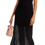 AQUA  Black crochet Midi Skirt Photo 0