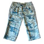 J.Crew vintage city chino fit camo crop wide leg pant 6 Green Photo 0