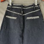 Nasty Gal  Black Denim Studded Maxi Skirt US Size 0 Photo 7
