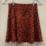 Maude Floral burnt orange  and Black Skirt skater style mini Photo 0