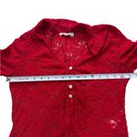 Steve Madden Madden Y2K Velvet Floral Burnout Lace Cropped Bell Sleeve Button Cardigan Large Photo 4