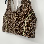 Fabletics  On The Go Medium Impact Sports Bra Leopard Print Pocket UPF 50 Size 2X Photo 2