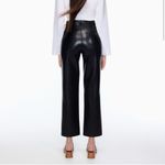 Wilfred Aritzia Melina Vegan Leather Cropped Pants Womens 16 Black High-Waisted Photo 2
