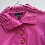 Ralph Lauren Lauren  Women's XL Pink Cotton Knit 3 Button Accent‎ Collar Sweater Photo 0