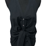 Veronica Beard Veronica‎ Beard Vea Stretch Cotton Halter Top Black Women's Size 10 Photo 0