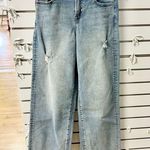 Hidden Medium Vintage Wash High Rise Raw Hem Dad Jeans Blue Women's Rise 26 Photo 2