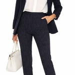 Derek Lam 10 Crosby Pinstripe Pants Midnight MU Blue Size 10 NWT‎ Photo 0